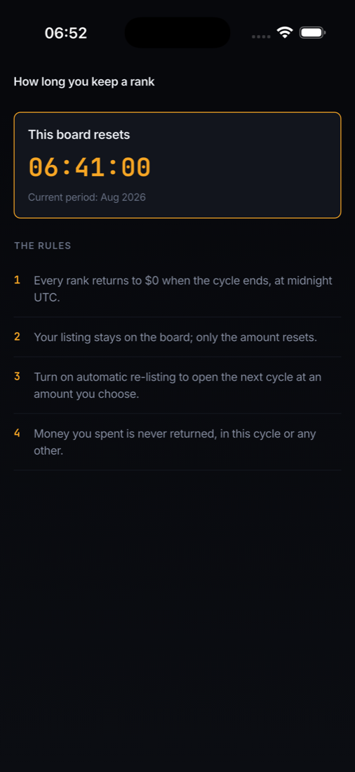 Cycle rules